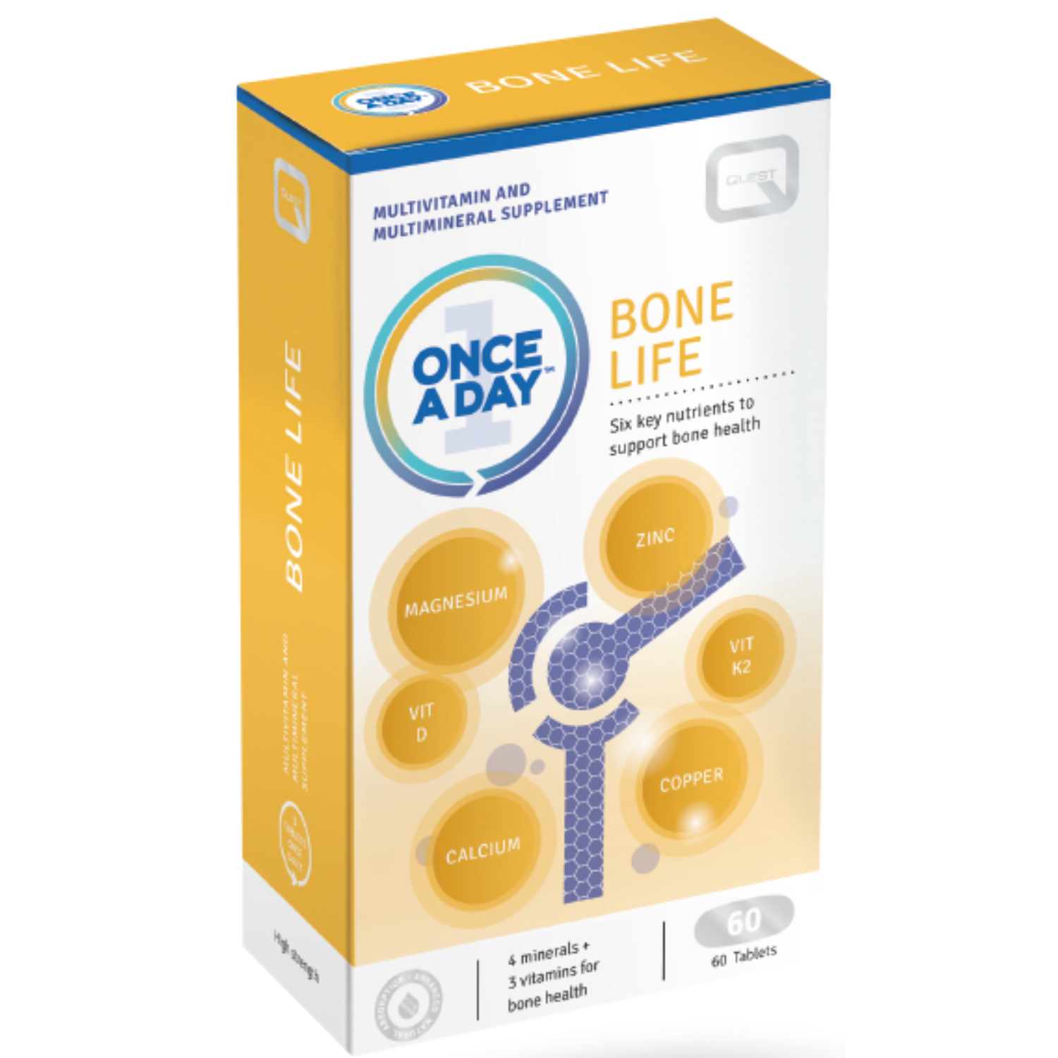 Quest OAD Bone Life Tabs 60's - Cal/Mag/Zinc/Cop/D3/K